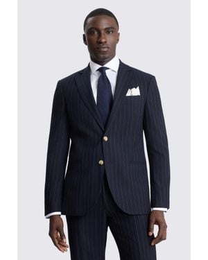 Moss Tailored Fit Stripe Suit Suit Jacket - Blue