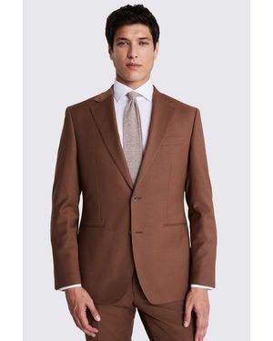 Moss Tailored Fit Performance Tobacco Suit Jacket - Brown