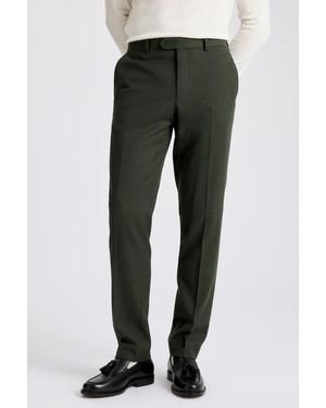 Moss Slim Fit Flannel Trousers - Grey