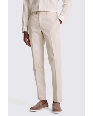 Moss Slim Fit Light Camel Cotton Trousers - Natural