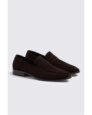 Moss Suede Relaxed Loafers - Black