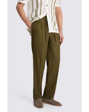Moss Linen-Blend Beach Trousers - Green