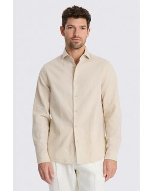 Moss Neutral Cotton Linen Shirt - Natural