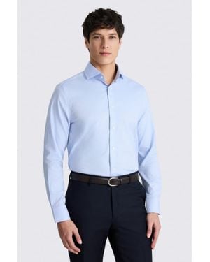 Moss Tailored Fit Sky Dobby Stretch Shirt - White