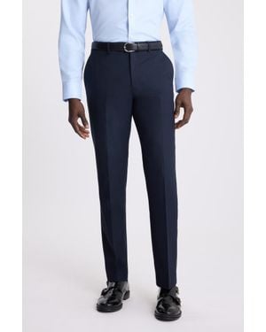 Moss Tailored Fit Flannel Trouser - Blue