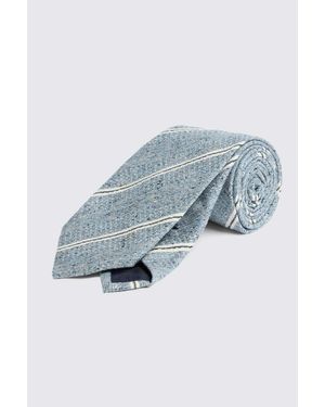 Moss Italian Textured Striped Tie - Blue