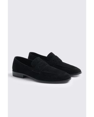 Moss Suede Relaxed Loafers - Black
