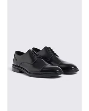 John White Broad Wide Fit Derby Shoe - Black