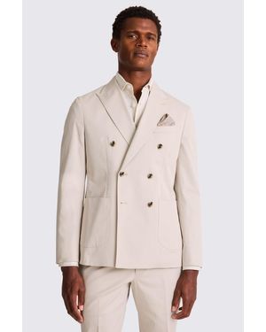 Moss Slim Fit Light Camel Cotton Suit Jacket - Natural