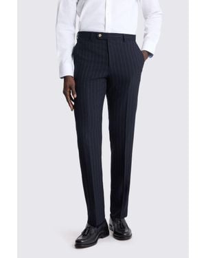 Moss Tailored Fit Stripe Trouser - Blue
