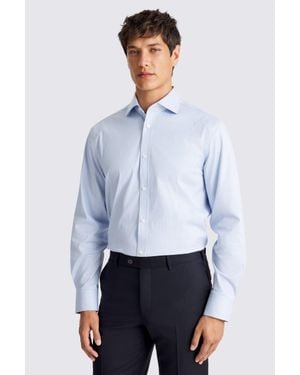 Moss Regular Fit Sky Stretch Stripe Shirt - White