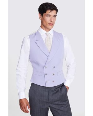 Moss Tailored Fit Lilac Morning Waistcoat - White