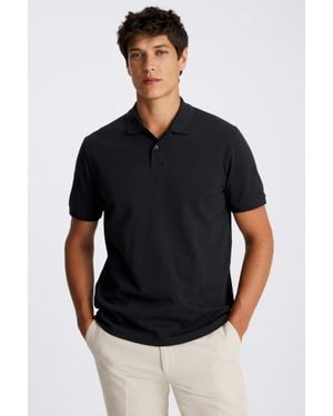 Moss Cotton Piqué Polo Shirt - Blue