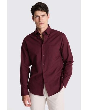 Moss Burgundy Washed Oxford Shirt - Red