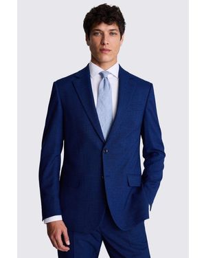 Moss Tailored Fit Slub Suit Jacket - Blue