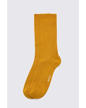 Moss Mercerised Ribbed Sock - Orange