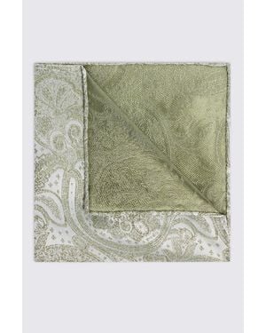Wedding paisley Sage Pocket Square - Green