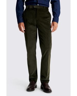 Moss Tailored Fit Dark Corduroy Trousers - Black