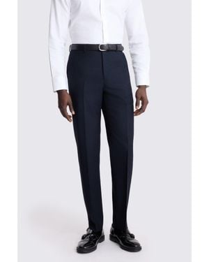 Moss Regular Fit Charcoal Twill Trousers - Blue