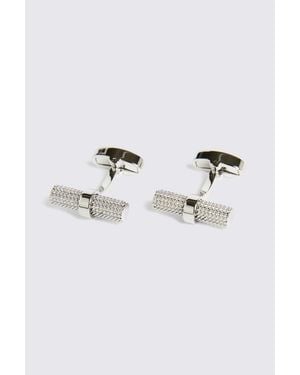 Moss Barrel Textured Cufflinks - Grey