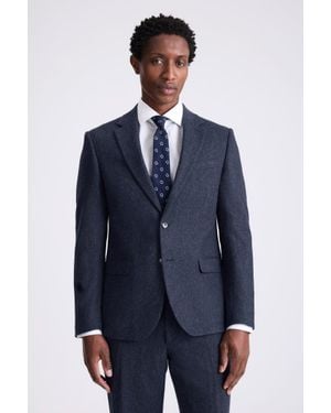 Moss Slim Fit Donegal Tweed Suit Jacket - Blue