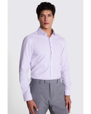 Moss Slim Fit Lilac Dobby Stretch Shirt - Purple