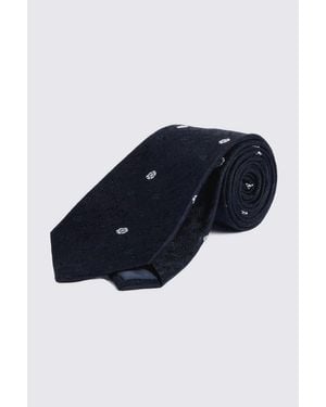 Moss Silk Floral Tie - Blue