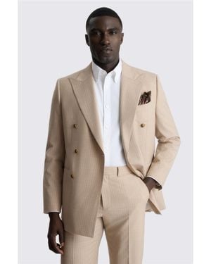 Moss Tailored Performance Neutral Stripe Suit Suit Jacket - Natural
