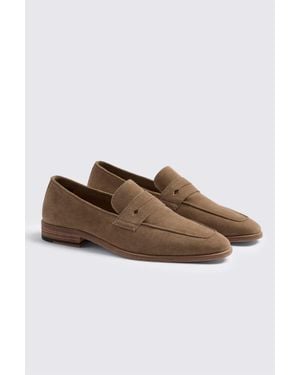 Moss Nude Suede Relaxed Loafers - Brown