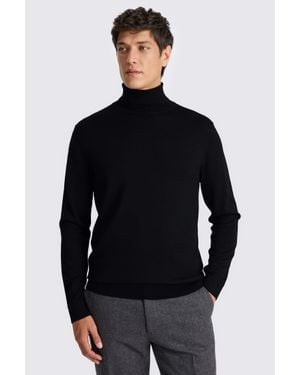 Moss Merino Roll-Neck Jumper - Black