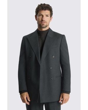 Moss Relaxed Fit Charcoal Flannel Suit Suit Jacket - Grey