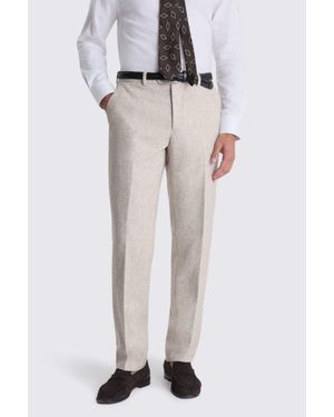 Moss Tailored Fit Stone Trousers - White