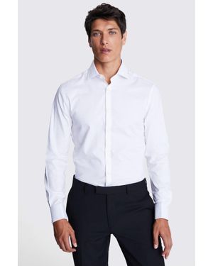 Moss Slim Fit Dobby Stretch Shirt - White