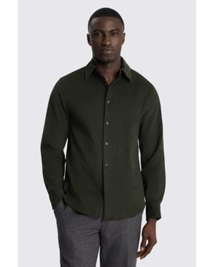 Moss Dark Button Down Corduroy Shirt - Black