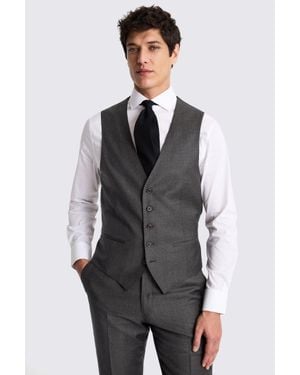 Barberis Italian Tailored Fit Charcoal Twill Waistcoat - Grey