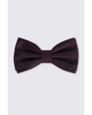 Moss Italian Burgundy Silk Grenadine Pre-Tied Bow Tie - Red