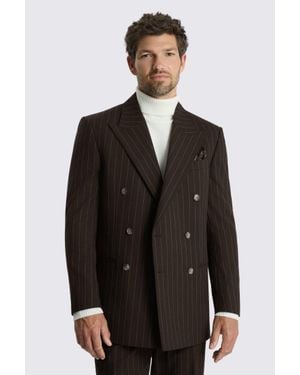 Moss Relaxed Fit Stripe Suit Suit Jacket - Black