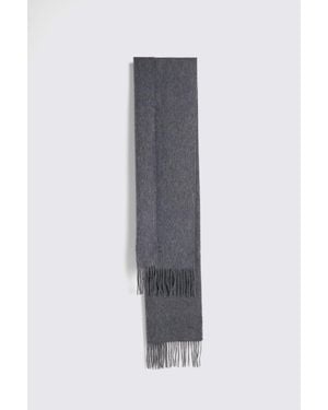 Moss Charcoal Melange Cashmere Blend Scarf - Blue