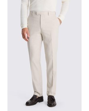 Moss Slim Fit Light Camel Trousers - White