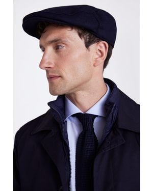 Moss Melton Wool Flat Cap - Blue
