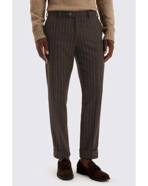 Moss Stripe Flannel Trousers - Black