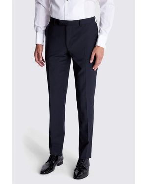 Moss Slim Fit Dress Trousers - Blue