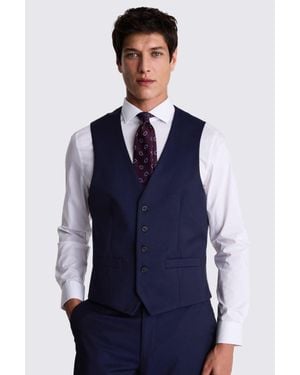 Moss Regular Fit Ink Stretch Waistcoat - Blue
