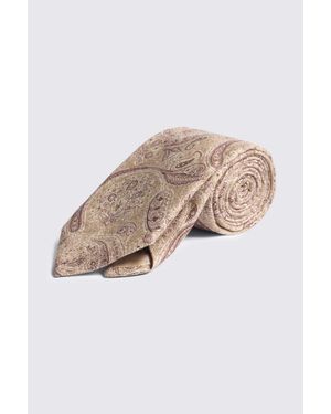 Tessitura bottinelli Bottinelli Camel & Burgundy Silk Paisley Tie - Natural