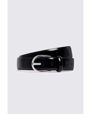 Moss Highshine Leather Belt - Black