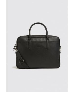 Moss Saffiano Attaché Bag - Black