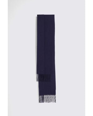 Moss Cashmere Blend Scarf - Blue