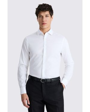 Moss Slim Fit Pinpoint Oxford Non-Iron Cotton Shirt - White
