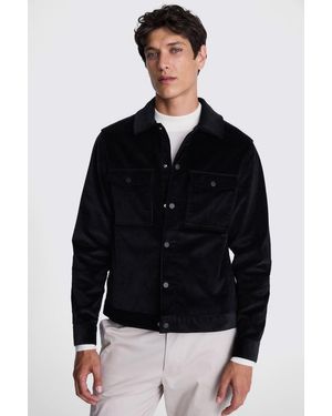 Moss Ink Corduroy Trucker Jacket - Black