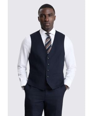 Moss Regular Fit Twill Waistcoat - Blue
